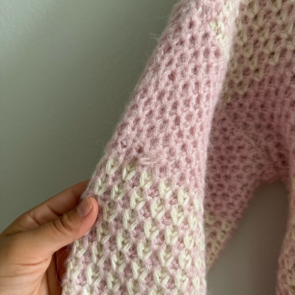FRNCH Paris Niara Knit Cream & Pink Sweater Size Medium - Picture 14 of 17